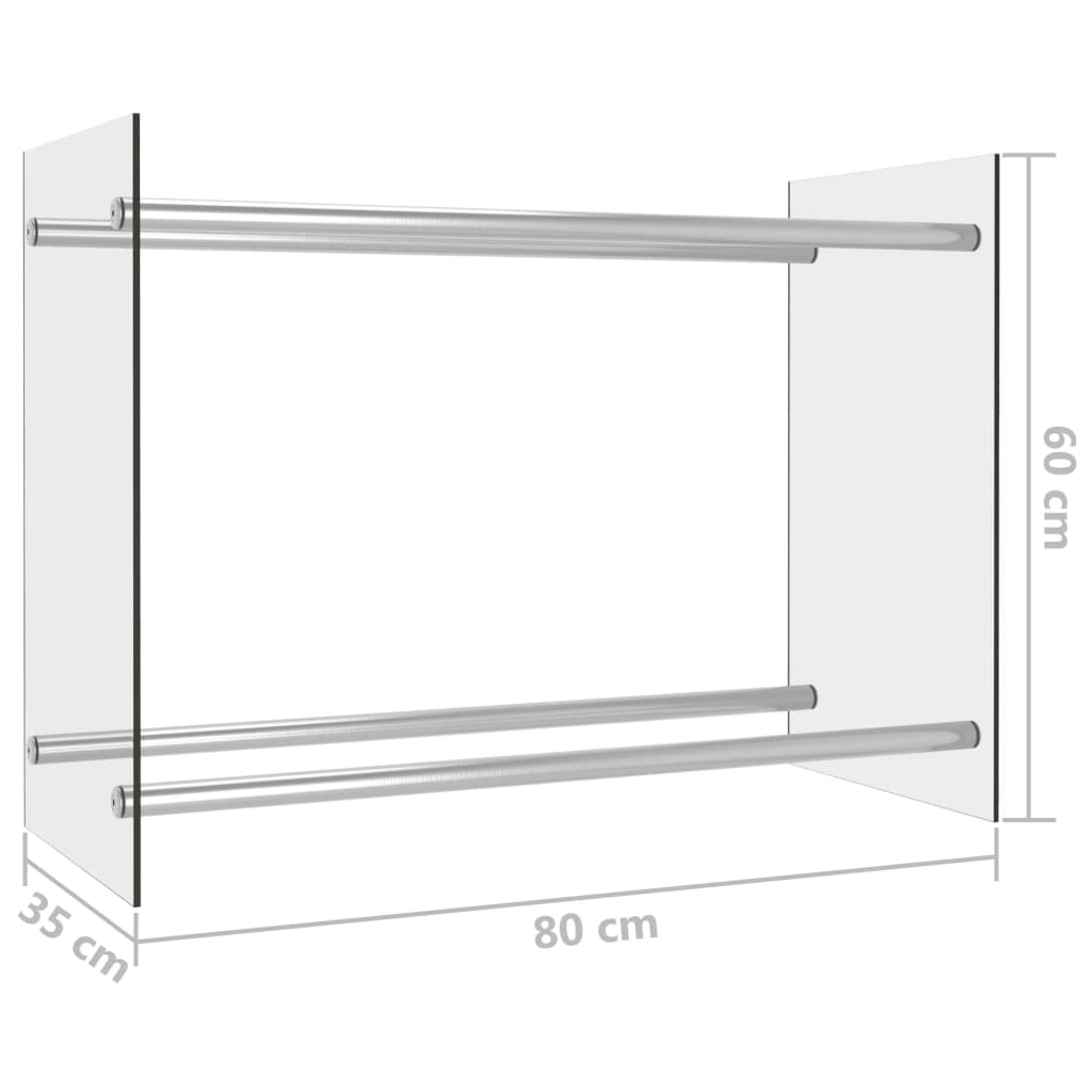 Brennholzregal Transparent 80 x 35 x 60 cm Glas