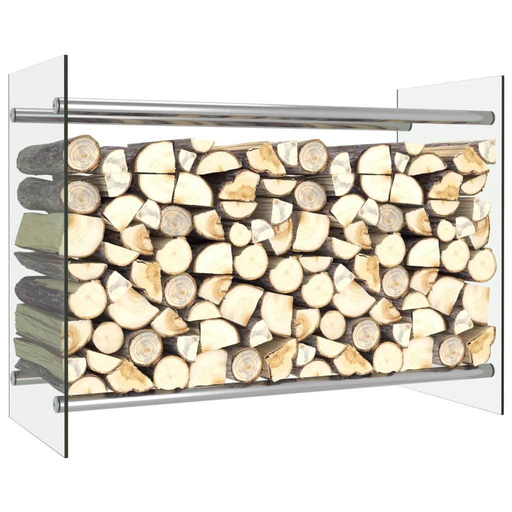 Brennholzregal Transparent 80 x 35 x 60 cm Glas
