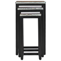 Thumbnail for Satztische 3 Stk. Massivholz Teak und Polyresin