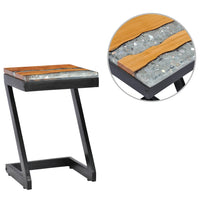 Thumbnail for Couchtisch 30 x 30 x 50 cm Massivholz Teak und Polyresin