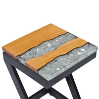 Thumbnail for Couchtisch 30 x 30 x 50 cm Massivholz Teak und Polyresin