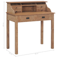 Thumbnail for Schreibtisch 90×50×100 cm Massivholz Teak