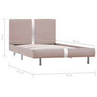 Thumbnail for Bettgestell Cappuccino-Braun Kunstleder 90x200 cm
