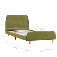 Thumbnail for Bettgestell Grün Stoff 90x200 cm