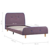 Thumbnail for Bettgestell Taupe Stoff 90x200 cm