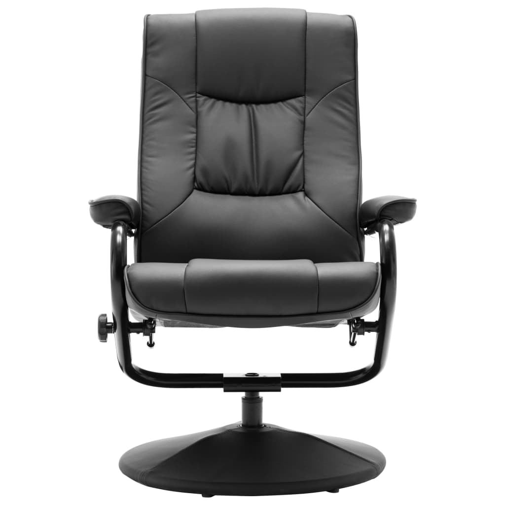 Fernsehsessel mit Fußhocker Grau Kunstleder