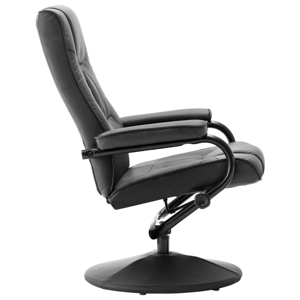 Fernsehsessel mit Fußhocker Grau Kunstleder