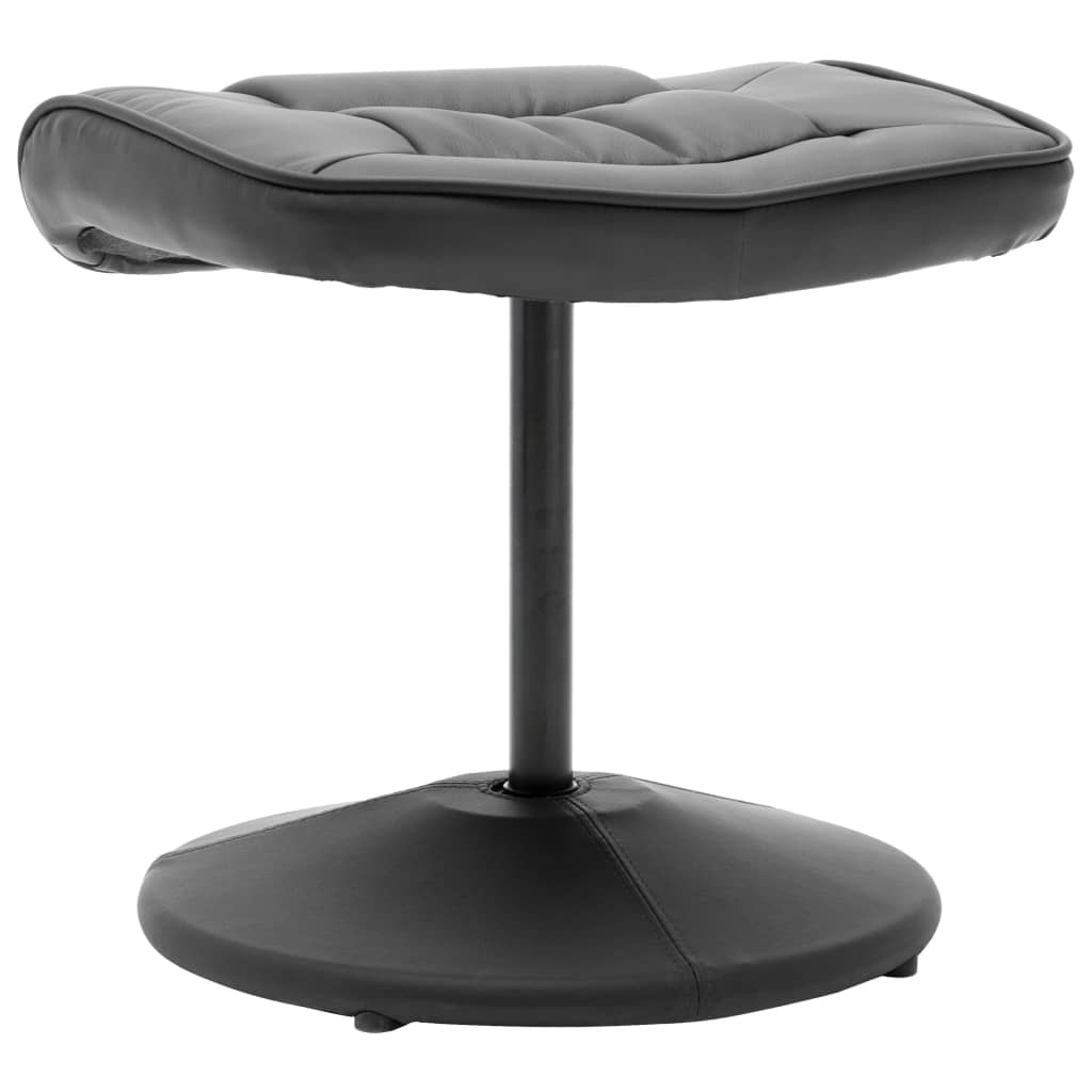 Fernsehsessel mit Fußhocker Grau Kunstleder