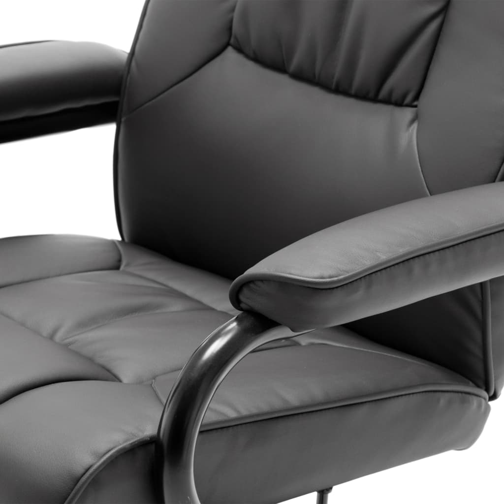Fernsehsessel mit Fußhocker Grau Kunstleder