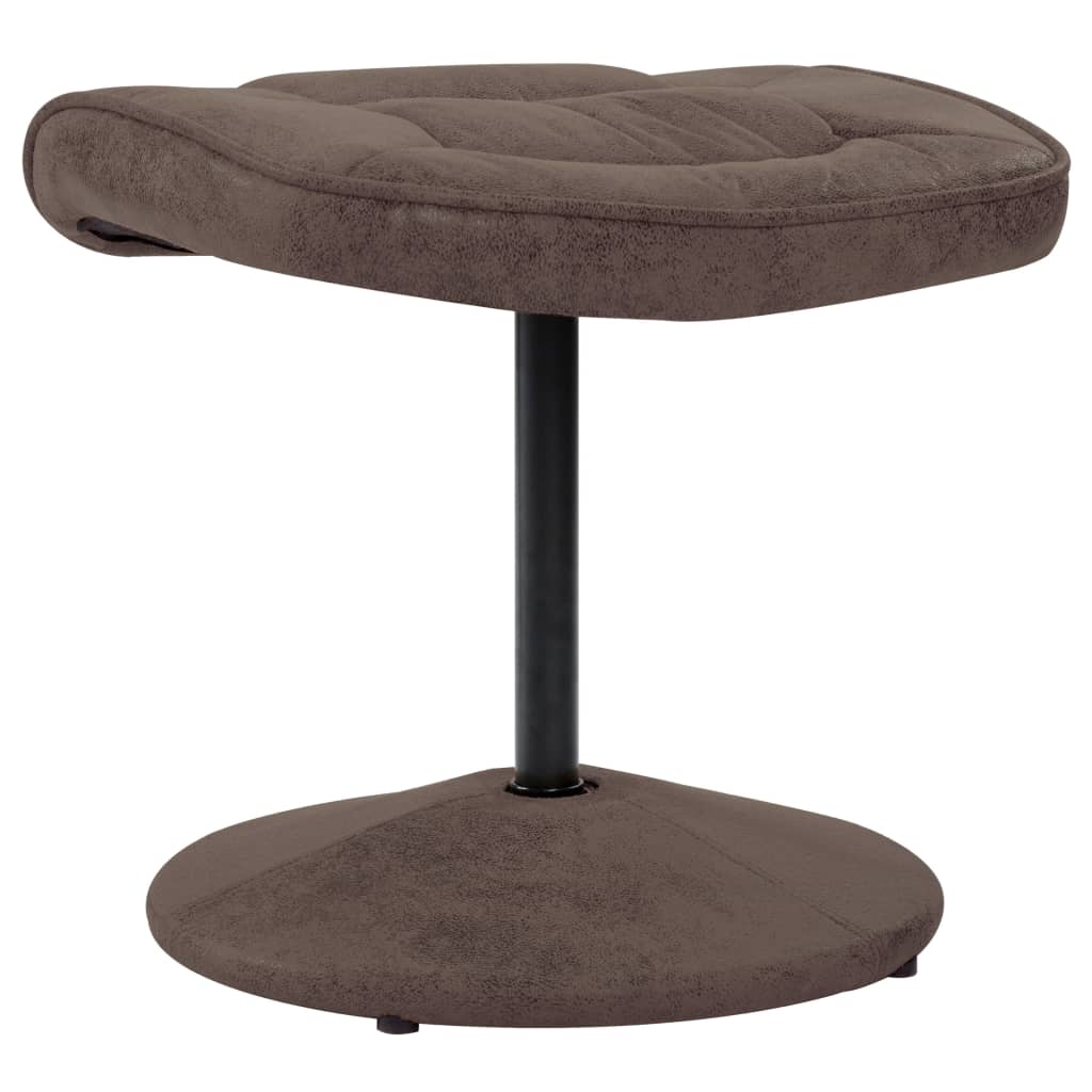 Fernsehsessel mit Fußhocker Braun Wildleder-Optik