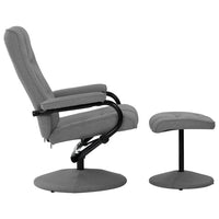 Thumbnail for Liegesessel mit Fußhocker Hellgrau Stoff