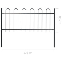 Thumbnail for Gartenzaun mit Bügel-Design Stahl 1,7 m Schwarz