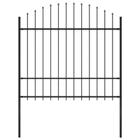 Thumbnail for Gartenzaun mit Speerspitzen Stahl (1,5 - 1,75) x 1,7 m Schwarz