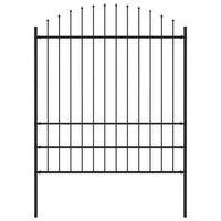Thumbnail for Gartenzaun mit Speerspitzen Stahl (1,75 - 2) x 1,7 m Schwarz