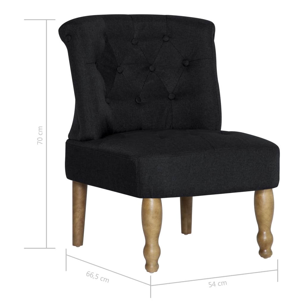 Französischer Stuhl Schwarz Stoff
