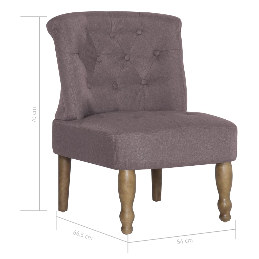 Französische Stühle 2 Stk. Taupe Stoff