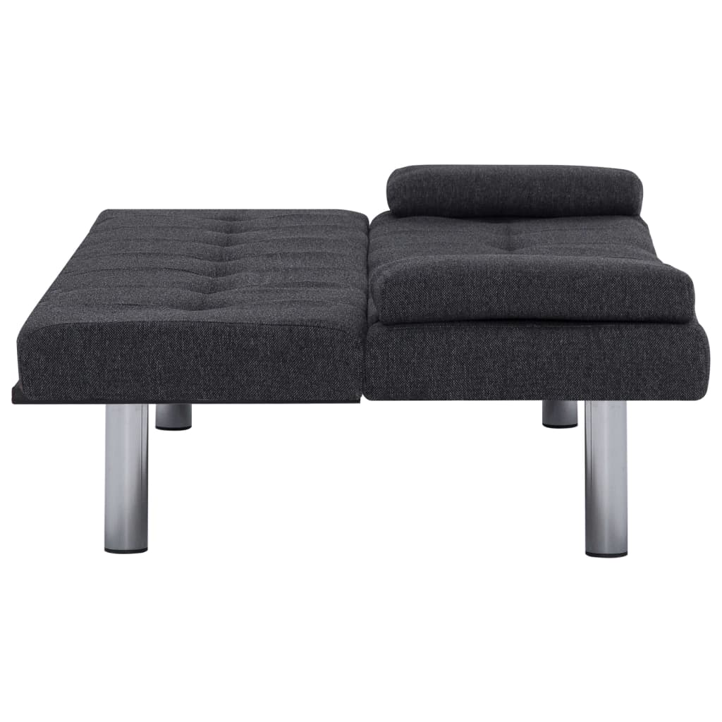 Schlafsofa mit zwei Kissen Dunkelgrau Polyester