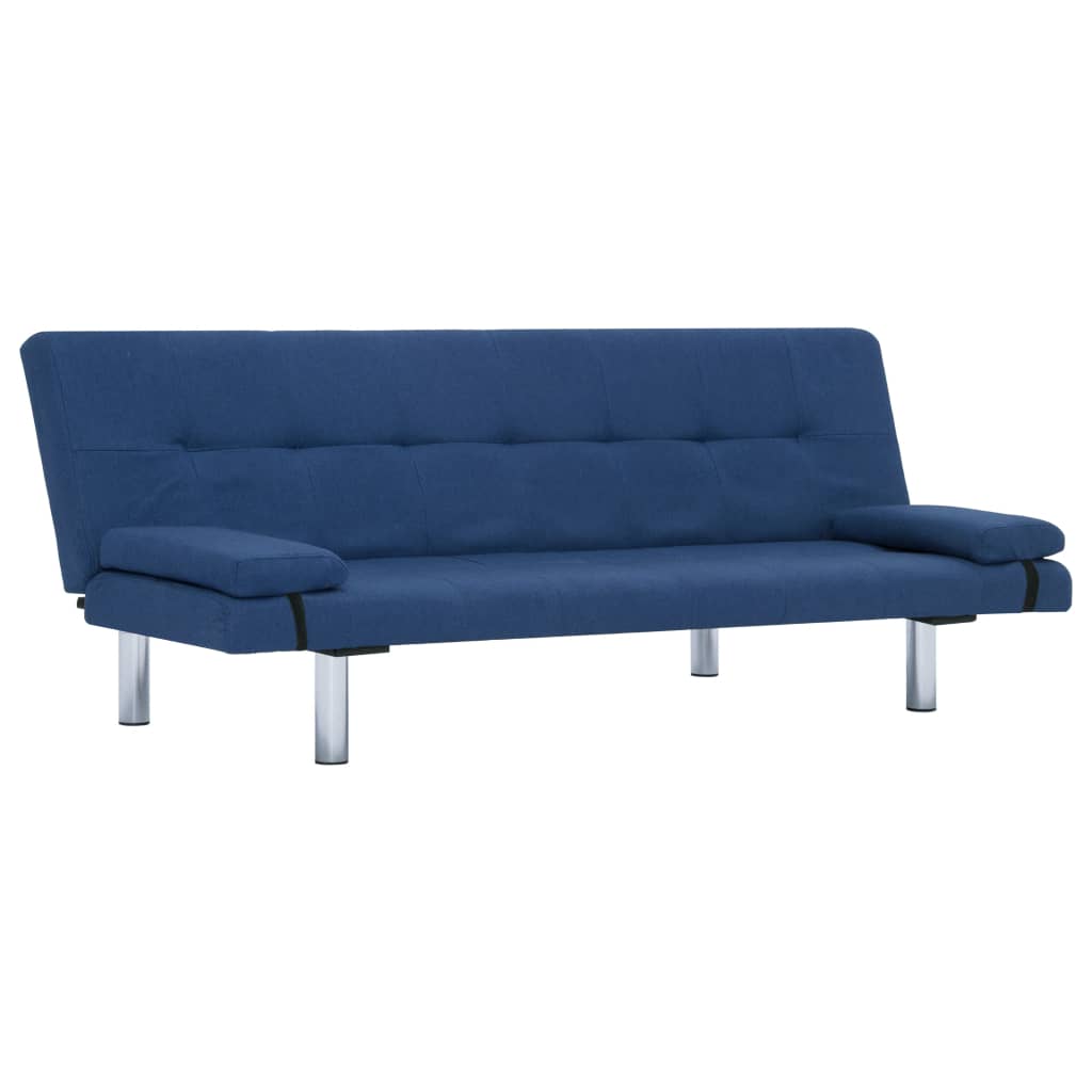 Schlafsofa mit zwei Kissen Blau Polyester