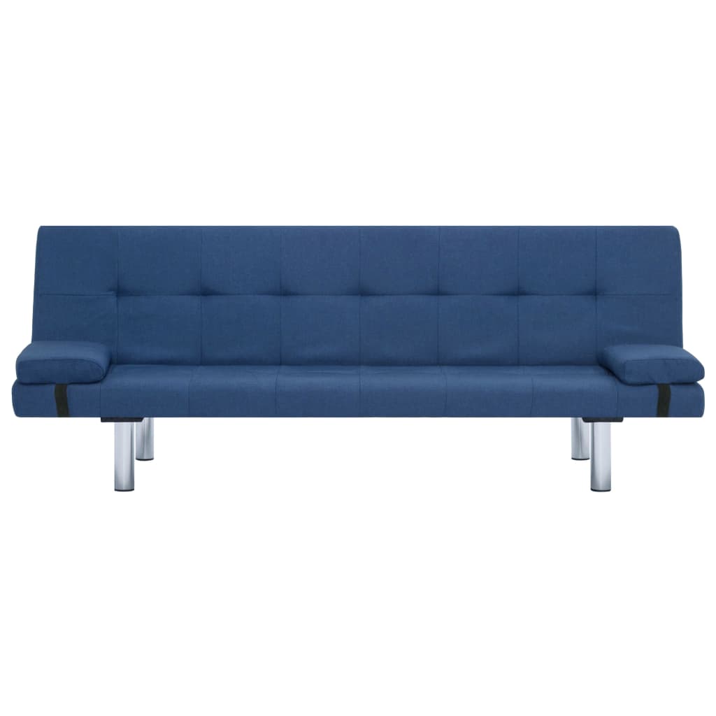 Schlafsofa mit zwei Kissen Blau Polyester