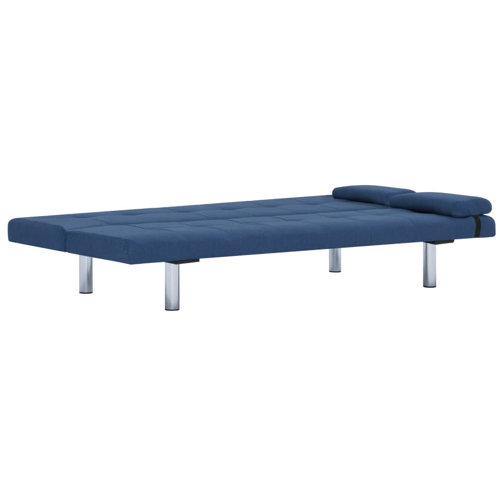 Schlafsofa mit zwei Kissen Blau Polyester