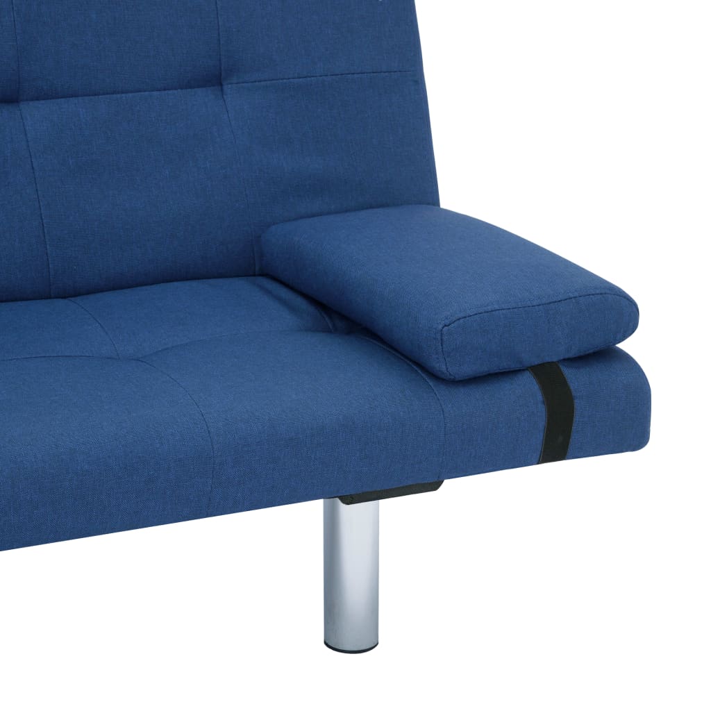 Schlafsofa mit zwei Kissen Blau Polyester