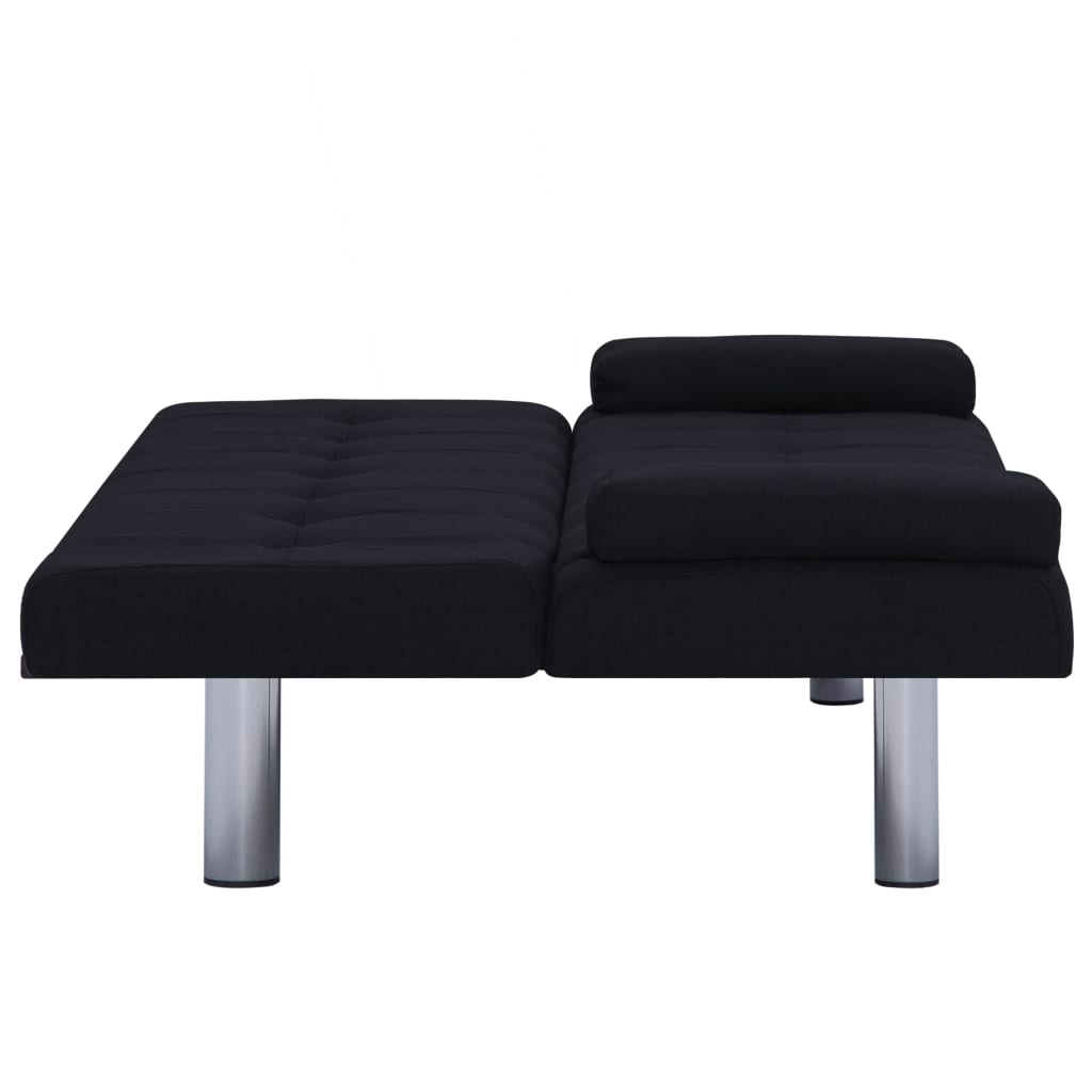 Schlafsofa mit zwei Kissen Schwarz Polyester