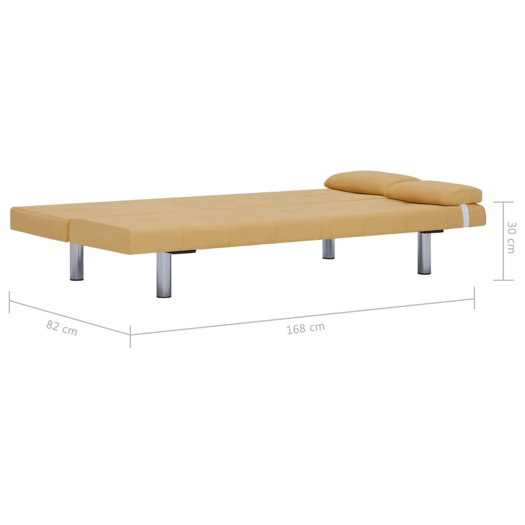Schlafsofa mit zwei Kissen Gelb Polyester