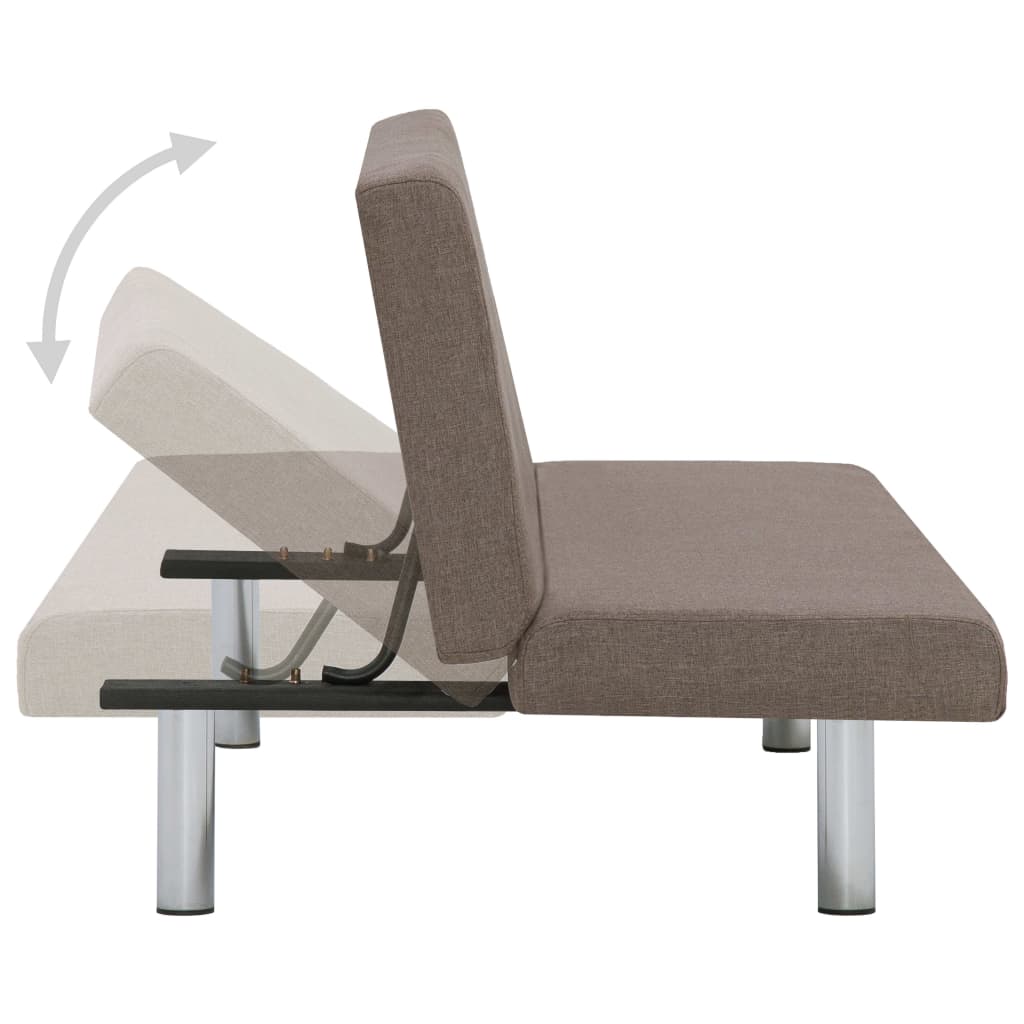 282201 vidaXL Sofa Bed Taupe Polyester