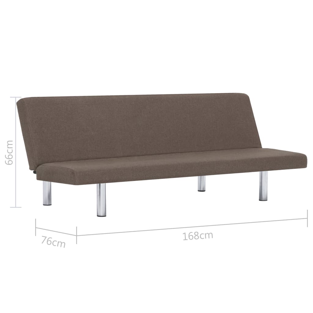 282201 vidaXL Sofa Bed Taupe Polyester