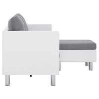 Thumbnail for 282202 vidaXL 3-Seater Sofa with Cushions White Faux Leather