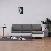 Thumbnail for 282202 vidaXL 3-Seater Sofa with Cushions White Faux Leather