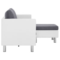 Thumbnail for 282203 vidaXL 3-Seater Sofa with Cushions White Faux Leather