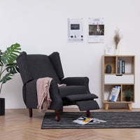 Thumbnail for 282207 vidaXL Recliner Dark Grey Fabric