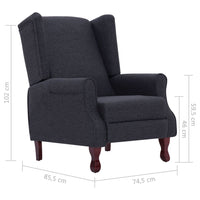 Thumbnail for 282207 vidaXL Recliner Dark Grey Fabric