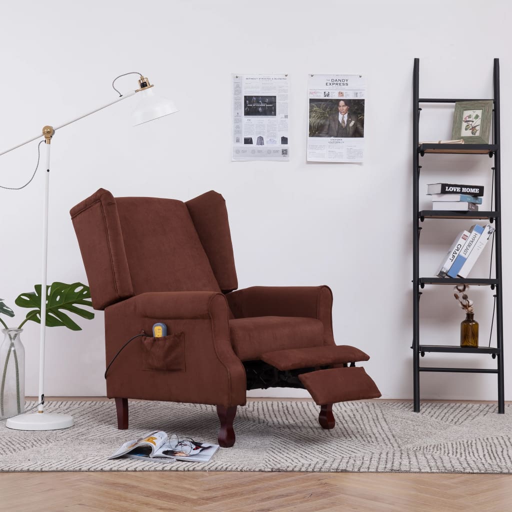 Massagesessel Braun Stoff