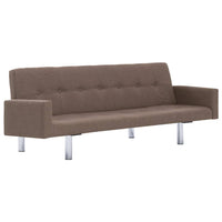 Thumbnail for 282220 vidaXL Sofa Bed with Armrest Brown Polyester