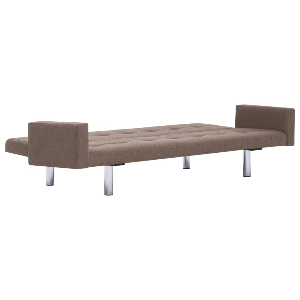 282220 vidaXL Sofa Bed with Armrest Brown Polyester