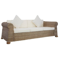 Thumbnail for 3-Sitzer-Sofa mit Kissen Natur Rattan