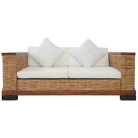 Thumbnail for 2-Sitzer-Sofa mit Auflagen Braun Natur Rattan