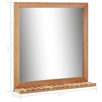 Thumbnail for Badezimmerspiegel 60×12×62 cm Walnuss Massivholz