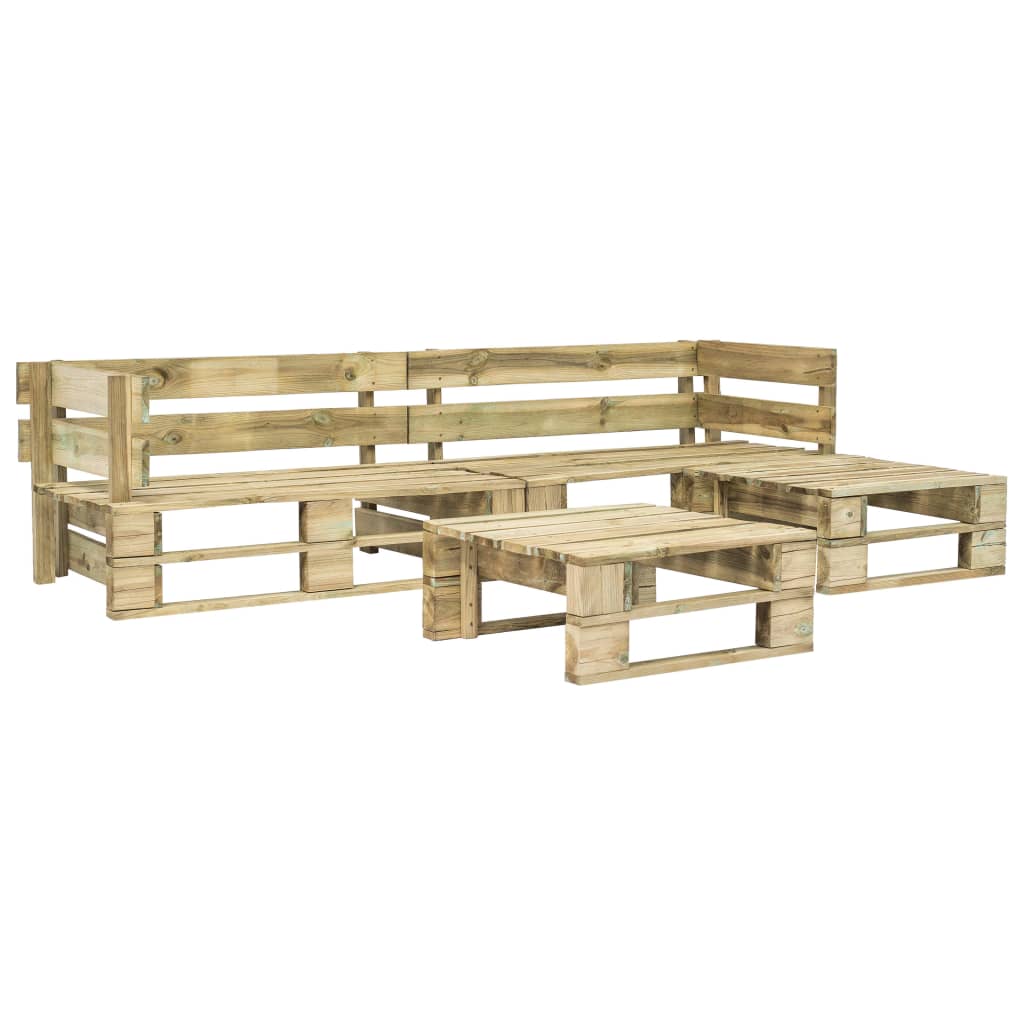 4-tlg. Garten-Sofagarnitur aus Paletten Holz