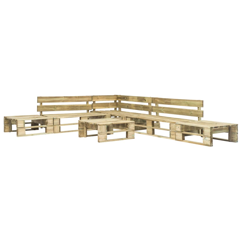 6-tlg. Garten-Lounge-Set aus Paletten Holz