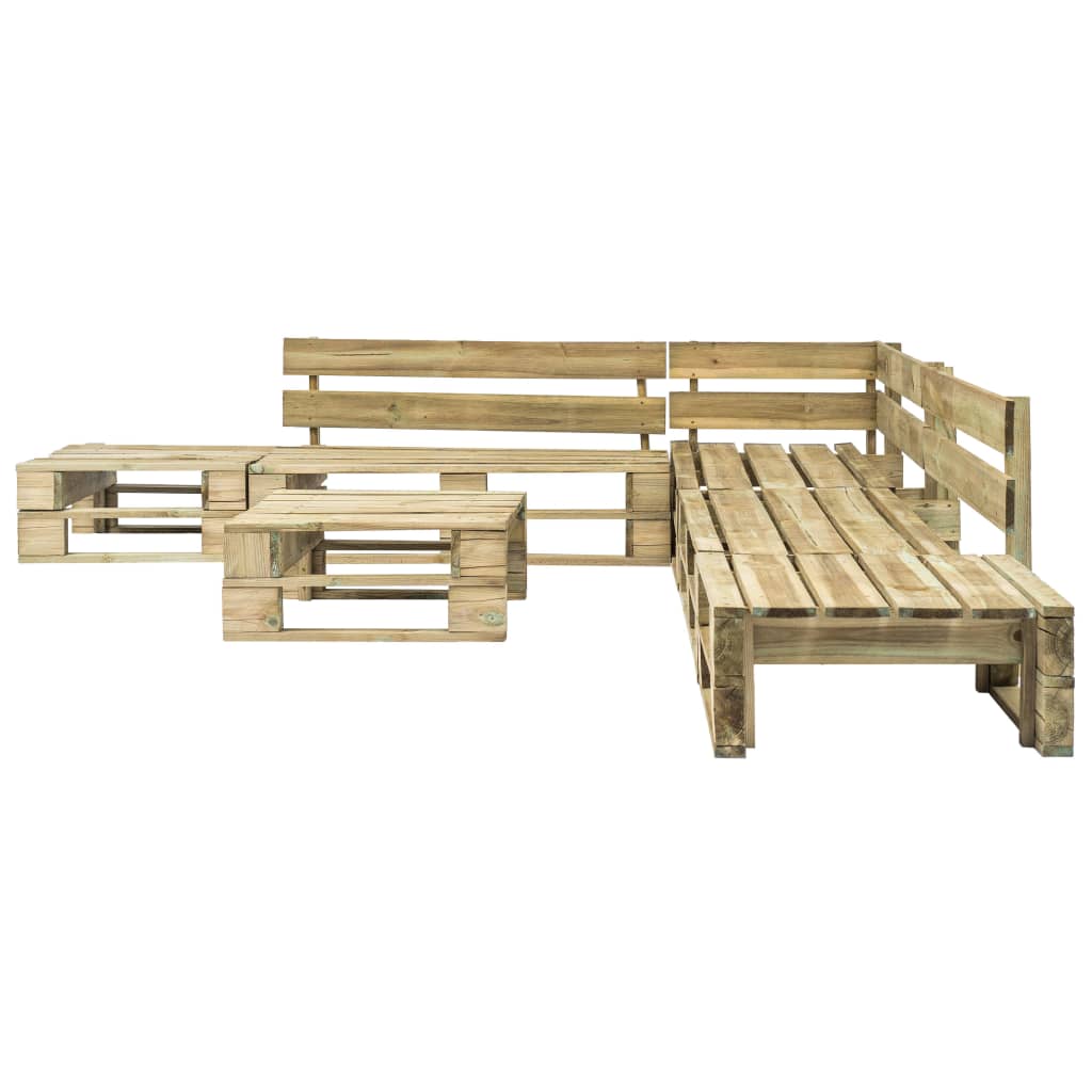 6-tlg. Garten-Lounge-Set aus Paletten Holz