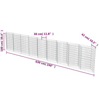 Thumbnail for Gabionenwand Verzinkter Stahl 630×30×100 cm