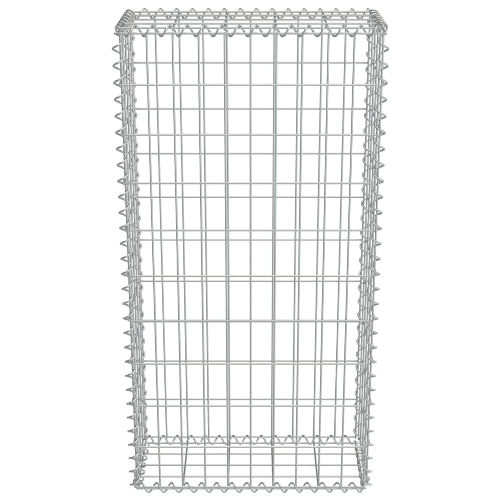 Gabionenwand mit Abdeckung Verzinkter Stahl 50×20×100 cm