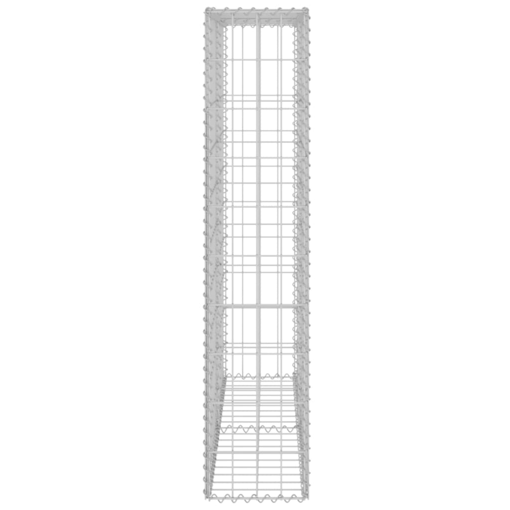 Gabionenwand mit Abdeckung Verzinkter Stahl 80×20×100 cm