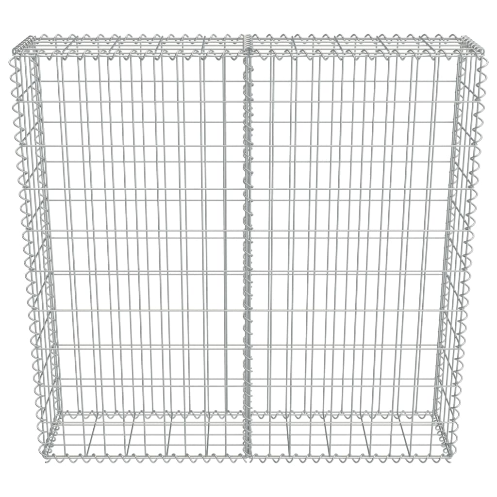 Gabionenwand mit Abdeckung Verzinkter Stahl 100×20×100 cm