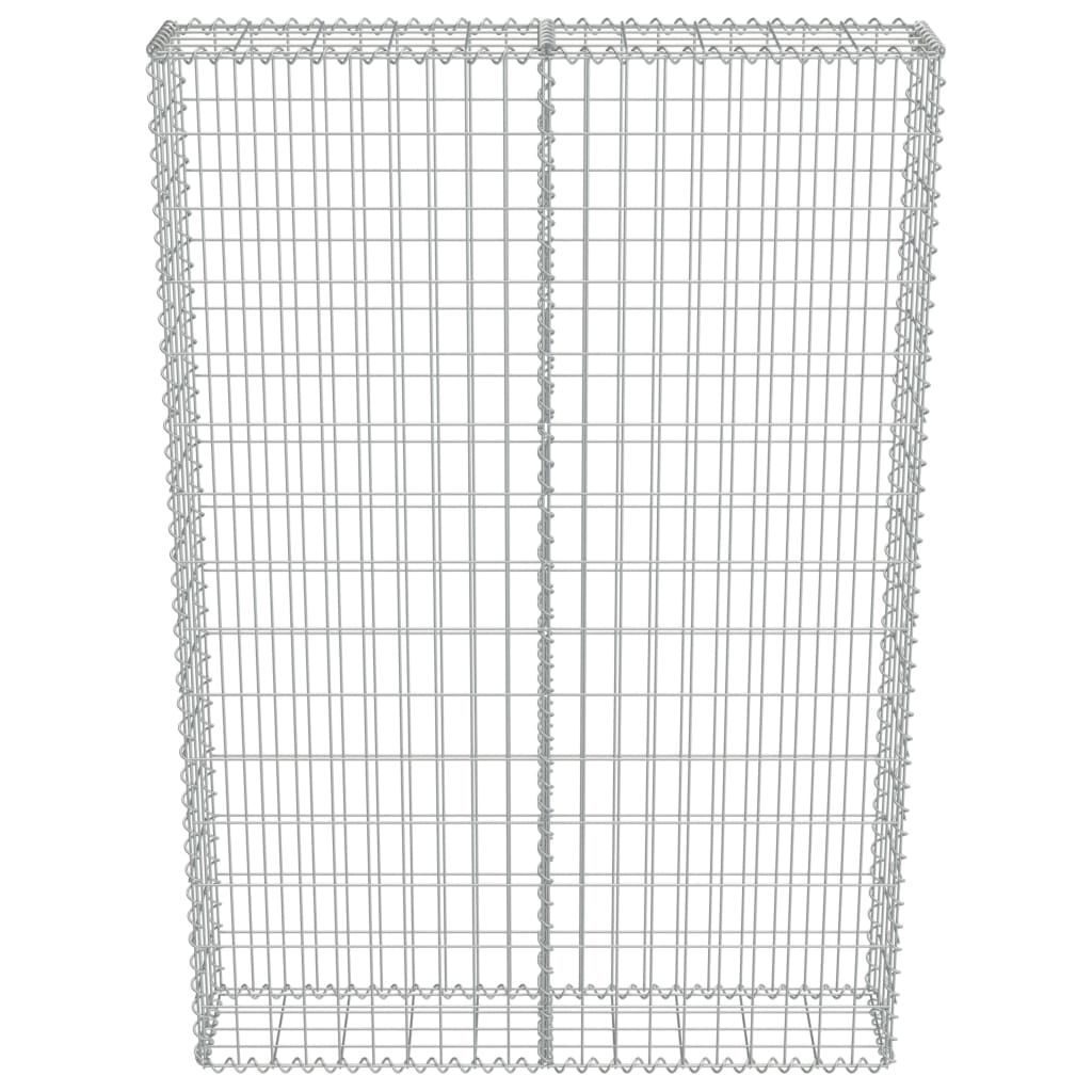 Gabionenwand mit Abdeckung Verzinkter Stahl 100×20×150 cm