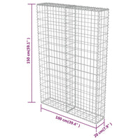 Thumbnail for Gabionenwand mit Abdeckung Verzinkter Stahl 100×20×150 cm