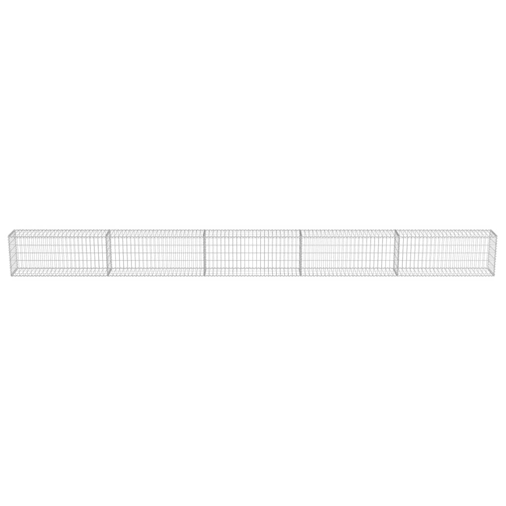 Gabionenwand mit Abdeckung Verzinkter Stahl 600×30×50 cm